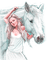 soave woman horse pink teal - Free animated GIF