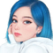 Femme cheveux bleus - GIF animé gratuit