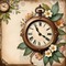 springtimes scrap vintage clock background - бесплатно png анимированный гифка