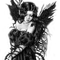Y.A.M._Gothic fantasy angel black-white - gratis png geanimeerde GIF