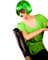 woman green hair bp - png gratuito GIF animata