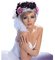 woman with flowers bp - gratis png animerad GIF