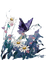 loly33   fleur papillon  aquarelle - безплатен png анимиран GIF