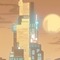 Beige Future City Skyline - бесплатно png анимированный гифка