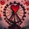 Red Heart Ferris Wheel - png gratuito GIF animata