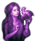 Y.A.M._Fantasy woman dragon purple - png gratis GIF animado