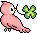 Bird With Clover - Nemokamas animacinis gif animuotas GIF