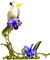 Parrot.Flowers.White.Blue.Green - PNG gratuit GIF animé