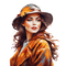 autumn woman beauty hat - bezmaksas png animēts GIF