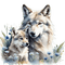loly33 loup aquarelle - 免费PNG 动画 GIF