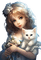 fillette et chat - darmowe png animowany gif