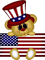 Kathleen Reynolds 4th July American USA Cute Bear - png gratis GIF animado