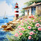 Background. Lighthouse. Summer. Leila - GIF animé gratuit
