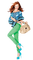Woman  Bag Brown Blue Green - Bogusia - png grátis Gif Animado