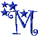 Gif lettre étoile -M- - Zdarma animovaný GIF animovaný GIF