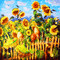 soave background animated field flowers sunflowers - GIF animado gratis GIF animado