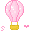 pink hot air balloon - Безплатен анимиран GIF анимиран GIF