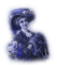 dolceluna woman blue femme vintage hat - png gratuito GIF animata