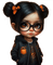 sm3 child orange black female cute image - Free PNG Animated GIF