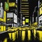 New York Downtown in Black and Yellow - GIF animé gratuit
