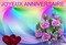 image encre joyeux anniversaire fleurs bouquet coeur roses mariage edited by me - PNG gratuit GIF animé