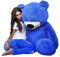 teddy bear blue bleu tube  mignon toy woman femme frau beauty human person people