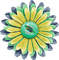 Flower Blume Button yellow green blue - bezmaksas png animēts GIF