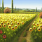 girasoles campo paisaje dubravka4 - zdarma png animovaný GIF