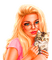 Y.A.M._Summer woman girl cat - png grátis Gif Animado