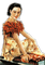 Rena Asian Woman orange Frau Vintage - PNG gratuit GIF animé