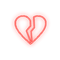 neon red broken heart - PNG gratuit GIF animé