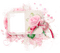Pink rose frame paper white deco [basilslament] - GIF animé gratuit