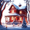 winter noel house - GIF animado grátis