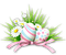 soave deco easter eggs grass bow flowers - zdarma png animovaný GIF