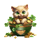 ♡§m3§♡ kawaii green stpatty cat spring - Бесплатный анимированный гифка анимированный гифка
