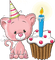 kikkapink deco scrap birthday cake cat - zdarma png animovaný GIF
