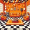 Orange Party Room 8-Bit - png gratis GIF animasi