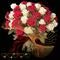 MMarcia gif rosas buquê fleurs roses fond - GIF animado grátis Gif Animado