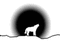 black and white wolf howling - GIF animé gratuit GIF animé