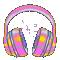 headphones music animated rainbow - GIF เคลื่อนไหวฟรี GIF แบบเคลื่อนไหว