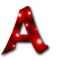 Kaz_Creations Alphabets Red Moving Lights Letter A - Animovaný GIF zadarmo animovaný GIF