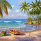 fondo  playa  mar palmeras  dubravka4 - zadarmo png animovaný GIF