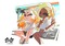 Pearl and marina chilling on the beach - GIF animado grátis