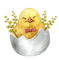 kikkapink spring pink teal egg easter bird - безплатен png анимиран GIF