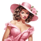 vintage woman hat pink - png gratis GIF animado