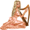 Alv. Woman playing harp. Pink dress. Leila - png gratuito GIF animata