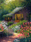 cottage rain garden animated background - Gratis geanimeerde GIF geanimeerde GIF