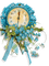 Heure Fleur Bleu Vert:) - PNG gratuit GIF animé