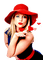 Woman with a red hat - png grátis Gif Animado