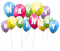 Kaz_Creations Colours Balloons Text Happy Birthday - безплатен png анимиран GIF